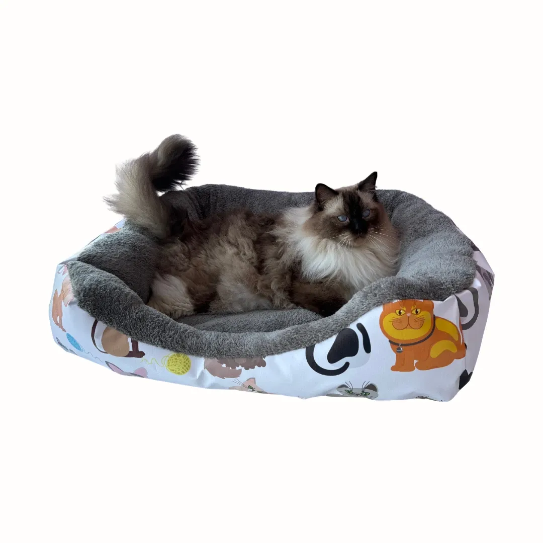 Легло с лапичка за котки с принт S