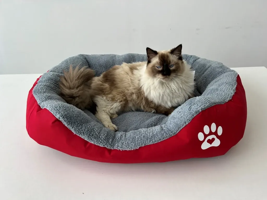 Легло с лапичка за котки червен - L